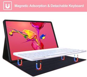 img 2 attached to 🔌 Galaxy Tab S7 11 Keyboard Case with 7 Color Backlight, Wireless Bluetooth & Auto Sleep, PU Leather Folio Cover - Compatible with Galaxy Tab S7 11 2020 SM-T870 SM-T875 SM-T878, Pink