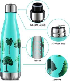 img 2 attached to Edmyre Metal Water Bottle - Cola Shape Vacuum Insulated Bottle, Keeps Drinks Cold for 24 Hours, Hot for 12 Hours, Cats Pattern, BPA-Free Stainless Steel Water Bottles with 3D Printing