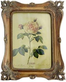 img 4 attached to 🖼️ SIKOO Vintage Picture Frame - Antique Ornate Photo Frame for Home Decor, Photo Gallery, and Art - Tabletop and Wall Hanging with High Definition Glass Front (5x7, Bronze Gold)