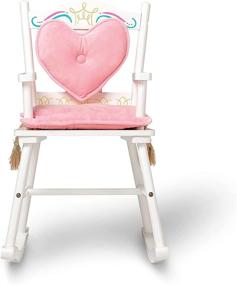 img 1 attached to Wildkin Kids Princess Royal Rocking Chair for Girls, Ideal for Both Big & Little Kids, ❤️ Featuring Padded Backrest & Seat Cushion, Wooden Rocker Measures 23 x 16 x 28 Inches in White