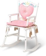 wildkin kids princess royal rocking chair for girls, ideal for both big & little kids, ❤️ featuring padded backrest & seat cushion, wooden rocker measures 23 x 16 x 28 inches in white logo