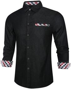 img 4 attached to Stay stylishly comfortable in Neufigr's Long Sleeve Casual Button Shirts