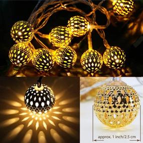 img 3 attached to Twinkle Star Halloween Decor: Golden Moroccan Hanging Lights - Battery Operated Indoor String Lights for Home, Bedroom, Party, Wedding, Christmas Tree - Warm White Glow