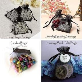 img 1 attached to 🎀 Pandahall 100pcs Black Organza Bags Mini Pouch Bags with Drawstring and Ribbons - Ideal for Jewelry Packaging - Dimensions: 1.96x2.75" (5x7cm)