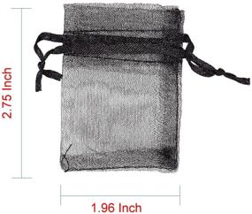 img 2 attached to 🎀 Pandahall 100pcs Black Organza Bags Mini Pouch Bags with Drawstring and Ribbons - Ideal for Jewelry Packaging - Dimensions: 1.96x2.75" (5x7cm)