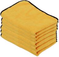 premium microfiber towel 6-pack - vibrant orange - simple houseware logo