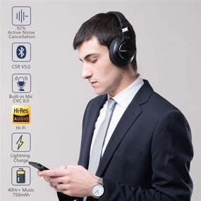 img 2 attached to 🎧 Беспроводные наушники со шумоподавлением Bluetooth V5.0 - 40 часов работы, наушники с микрофонами и быстрой зарядкой - Srhythm NC75 Pro для телевизора, ПК, мобильного телефона