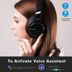 img 1 attached to 🎧 Беспроводные наушники со шумоподавлением Bluetooth V5.0 - 40 часов работы, наушники с микрофонами и быстрой зарядкой - Srhythm NC75 Pro для телевизора, ПК, мобильного телефона