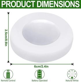 img 2 attached to 🔦 6-Pack Wireless LED White Puck Lights with Remote Control - Battery Operated Under Cabinet Lighting for Kitchen or Closet - Easy Push Puck Light with Adjustable Brightness and Dimmer Function