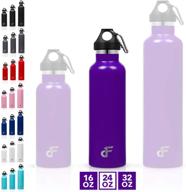 day 1 fitness stainless steel water bottle – vacuum insulated, carabiner clip, multiple sizes, color options – durable, double walled thermos logo