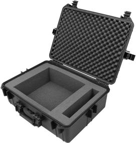 img 3 attached to 📽️ CASEMATIX Waterproof Hard Shell Projector Case for Epson Home Cinema 2100, 2150 & Select PowerLite Projectors: Foam Interior, Padlock Rings, Folding Handle - Case Only