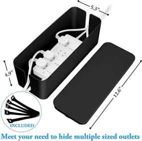 img 2 attached to 🔌 Cable Management Box: Hide Wires & Surge Protector for Home and Office - Wire Organizer