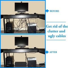 img 1 attached to 🔌 Cable Management Box: Hide Wires & Surge Protector for Home and Office - Wire Organizer