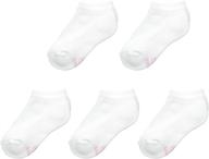 high-quality hanes ultimate girls' pack of 5 low-cut socks with easy sorting feature logo