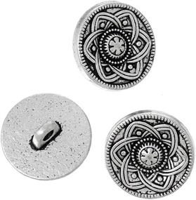 img 3 attached to HOUSWEETY 30pcs Silver Tone Flower Metal Buttons - Perfect for Sewing, Scrapbooking & More (15mm)