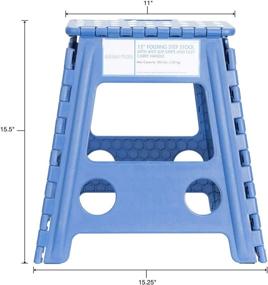 img 3 attached to 🔵 ESSENTIALS 21048 15” Folding Step Stool: Wide, Foldable, Blue Plastic Step Stools for Adults