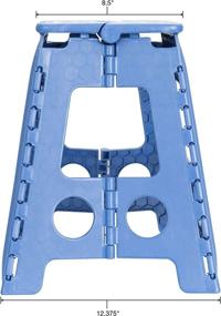 img 2 attached to 🔵 ESSENTIALS 21048 15” Folding Step Stool: Wide, Foldable, Blue Plastic Step Stools for Adults