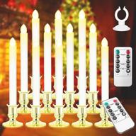 🕯️ christmas window candles: 12 pack flameless battery operated with timer & remote controls logo