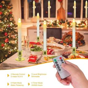 img 3 attached to 🕯️ Christmas Window Candles: 12 Pack Flameless Battery Operated with Timer & Remote Controls