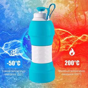 img 1 attached to Leakproof, Foldable Silicone Travel Water Bottle - 580ML BPA Free Cup for Camping and Outdoor Activities - Ideal for Adults & Kids