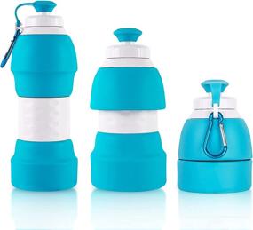 img 4 attached to Leakproof, Foldable Silicone Travel Water Bottle - 580ML BPA Free Cup for Camping and Outdoor Activities - Ideal for Adults & Kids