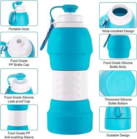 img 3 attached to Leakproof, Foldable Silicone Travel Water Bottle - 580ML BPA Free Cup for Camping and Outdoor Activities - Ideal for Adults & Kids