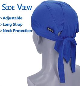 img 2 attached to 🧣 Sweat Wicking Doo Rag Cooling Dew Rag: Large Motorcycle Head Wrap for Men and Women