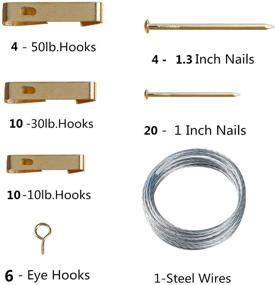 img 3 attached to Complete Picture Hanging Kit - 55pcs with Hooks, Nails, and Wire Included