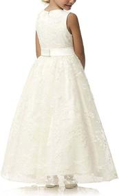 img 2 attached to 👗 A-Line Wedding Pageant Lace Flower Girl Dress: Elegant Style with Belt for Ages 2-12