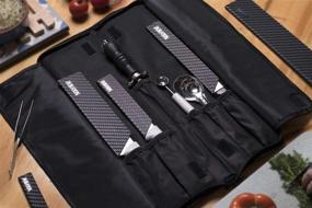 img 1 attached to ✂ Asaya Chef Knife Roll Bag: 12 карманов для ножей и кухонных принадлежностей - путешествуйте с комфортом, легкий и устойчивый к пятнам нейлон - ножи не включены.