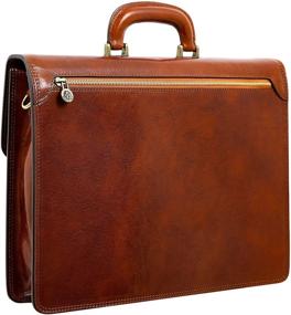 img 2 attached to 👜 Handmade Brown Unisex Leather Briefcase - Classic Style Laptop Bag by Time Resistance