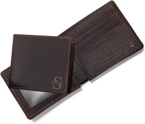 img 4 attached to Custom Engraved Leather Men's Accessories: Wallets, Card Cases & Money Organizers for Boyfriends and Girlfriends