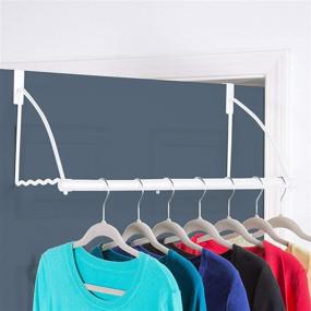 img 2 attached to 🚪 White Over-The-Door Closet Valet - Clothes Organizer Rack and Door Hanger for Clothing or Towel Storage and Organization in Home, Dorm Room - Fits Doors up to 1¾” Thick