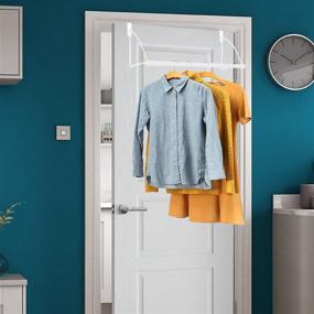 img 3 attached to 🚪 White Over-The-Door Closet Valet - Clothes Organizer Rack and Door Hanger for Clothing or Towel Storage and Organization in Home, Dorm Room - Fits Doors up to 1¾” Thick