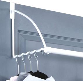 img 1 attached to 🚪 White Over-The-Door Closet Valet - Clothes Organizer Rack and Door Hanger for Clothing or Towel Storage and Organization in Home, Dorm Room - Fits Doors up to 1¾” Thick