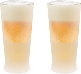 img 4 attached to Host Freeze Beer Freezer Gel Chiller Double Wall Frozen Pint 🍺 - Set of 2 with White Glass - 16 oz - 2-Pack