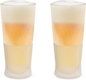 img 2 attached to Host Freeze Beer Freezer Gel Chiller Double Wall Frozen Pint 🍺 - Set of 2 with White Glass - 16 oz - 2-Pack