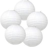 🏮 just artifacts 10-inch white chinese japanese paper lanterns: set of 5, elegant white décor логотип