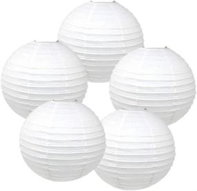 img 4 attached to 🏮 Just Artifacts 10-Inch White Chinese Japanese Paper Lanterns: Set of 5, Elegant White Décor