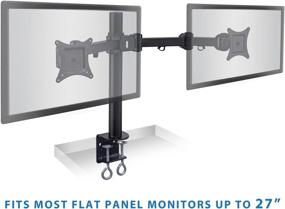 img 3 attached to 🖥️ Mount-It! Dual Monitor Mount - Double Monitor Desk Stand for 19-27 Inch Computer Screens - Heavy Duty Full Motion Arms - C-Clamp and Grommet Base - VESA 75 100 Compatible
