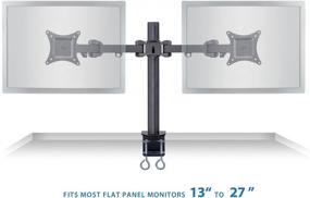 img 1 attached to 🖥️ Mount-It! Dual Monitor Mount - Double Monitor Desk Stand for 19-27 Inch Computer Screens - Heavy Duty Full Motion Arms - C-Clamp and Grommet Base - VESA 75 100 Compatible