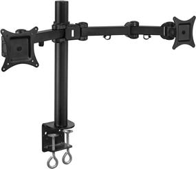 img 4 attached to 🖥️ Mount-It! Dual Monitor Mount - Double Monitor Desk Stand for 19-27 Inch Computer Screens - Heavy Duty Full Motion Arms - C-Clamp and Grommet Base - VESA 75 100 Compatible