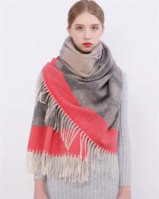 img 3 attached to Women's Oversized Cashmere Pashmina Blanket Scarves - Stylish Accessories for an Extra Cozy Look