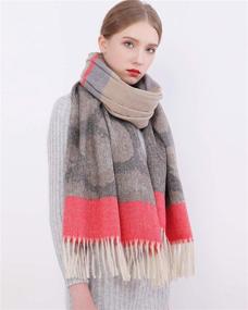 img 1 attached to Women's Oversized Cashmere Pashmina Blanket Scarves - Stylish Accessories for an Extra Cozy Look