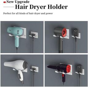 img 3 attached to 🔌 Efficient Wall-Mounted Hair Dryer Holder for Dyson Supersonic - XIGOO Self Adhesive Bathroom Rack (White)
