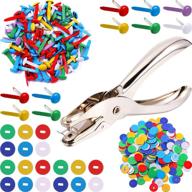 100 count brass paper fasteners paper brads, and 300 count plated brass washers with hole punch (multicolor, 3/4inch) logo
