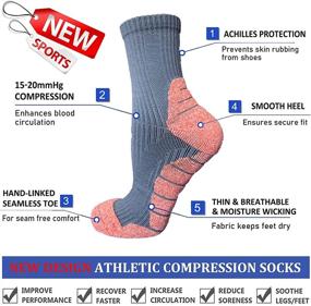 img 1 attached to Copper Ankle Compression Socks: Unisex 🧦 Support for Plantar Fasciitis, Athletics, and Medical Use