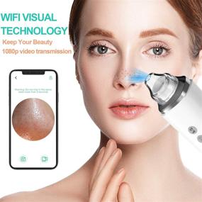 img 3 attached to 📷 Беспроводная камера для очистки пор Blackhead Pore Vacuum Cleanser - BQQCSTY WiFi визуальный экстрактор прыщей Comedone Whitehead - 3 уровня всасывания и 6 сменных насадок с микроскопической камерой 20X