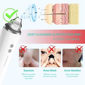 img 2 attached to 📷 Беспроводная камера для очистки пор Blackhead Pore Vacuum Cleanser - BQQCSTY WiFi визуальный экстрактор прыщей Comedone Whitehead - 3 уровня всасывания и 6 сменных насадок с микроскопической камерой 20X