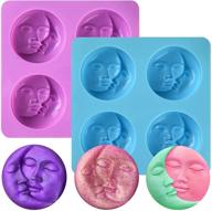 🌞 premium silicone soap molds: sun & moon design | ideal for soap making, bath bombs, diy crafts (2 pack) logo